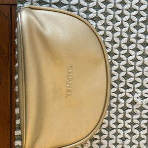 CHANEL Metallic Gold Cosmetic Bag